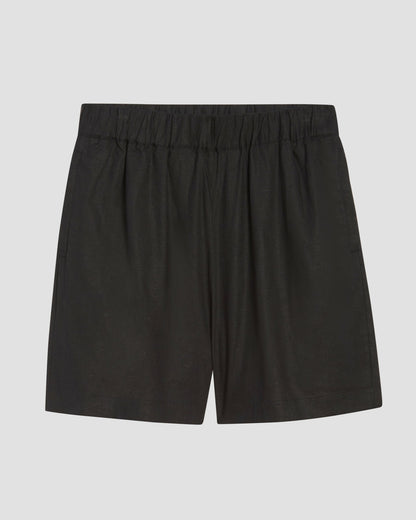 Juniper Linen Blend Easy Pull-On Shorts - Black | Universal Standard