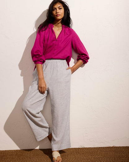 Iris Linen Blend Easy Pull-On Pants - Beach Stripe | Universal Standard