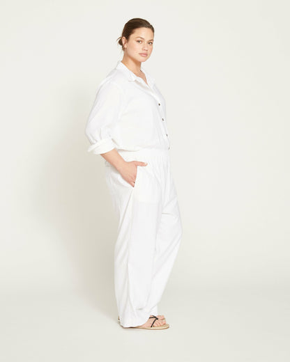 Iris Linen Blend Easy Pull-On Pants - White | Universal Standard