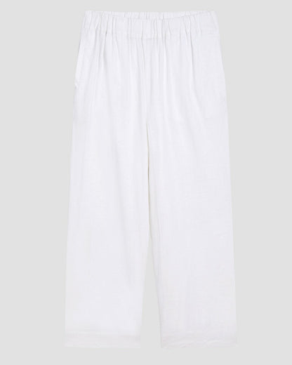 Iris Linen Blend Easy Pull-On Pants - White | Universal Standard