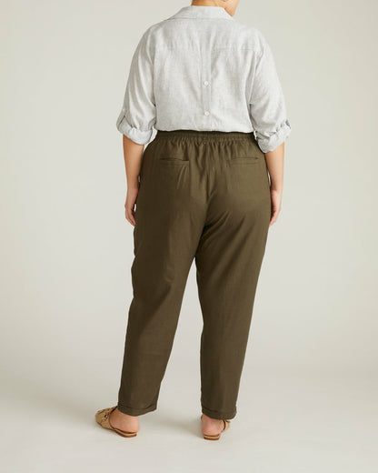 Sayville Linen Blend Drawstring Pant - Camo | Universal Standard