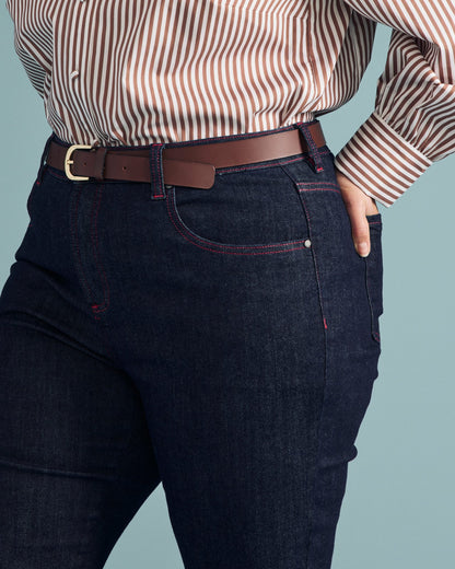 Marne Bootcut Jeans 32 inch - Americana Wash with Red Stitching | Universal Standard