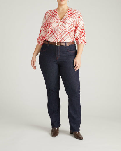 Marne Bootcut Jeans 32 inch - Americana Wash with Red Stitching | Universal Standard