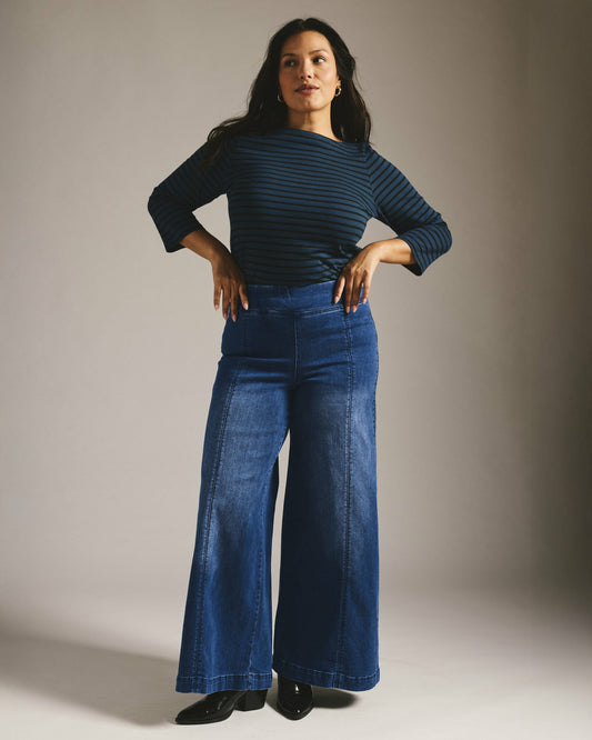 Olivia Pintuck Wide Leg Jeans - True Blue | Universal Standard