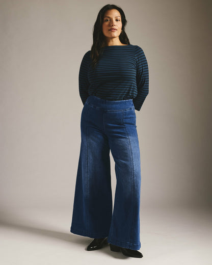 Olivia Pintuck Wide Leg Jeans - True Blue | Universal Standard