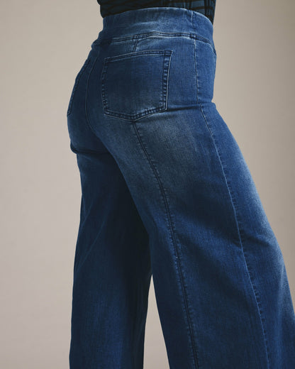 Olivia Pintuck Wide Leg Jeans - True Blue | Universal Standard