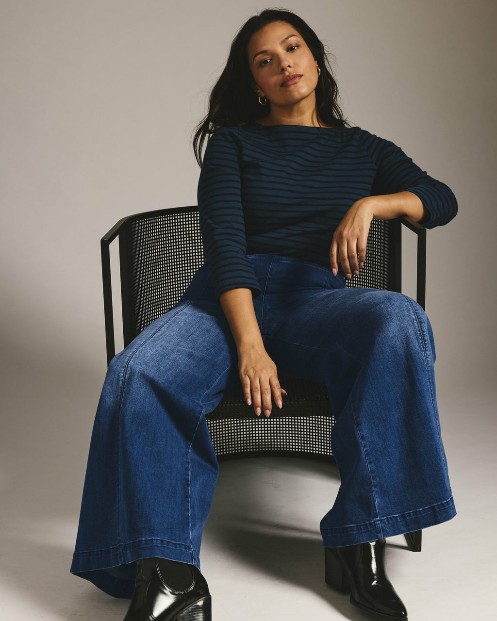 Olivia Pintuck Wide Leg Jeans - True Blue | Universal Standard