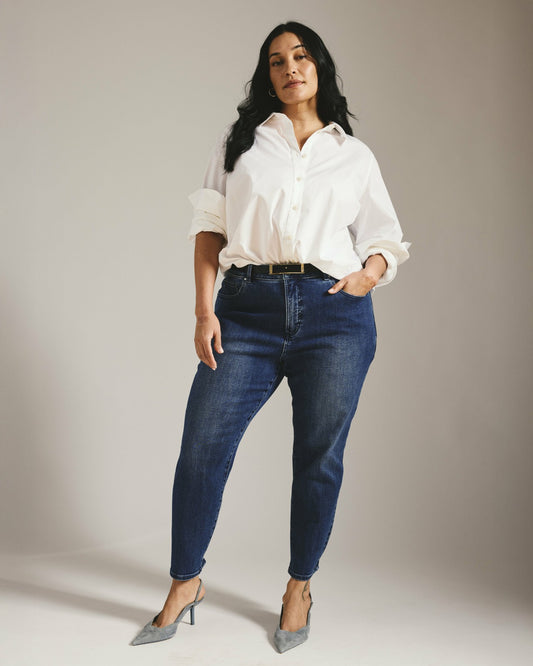 Joni High Rise Curve Slim Leg Jeans 27 Inch - True Blue | Universal Standard