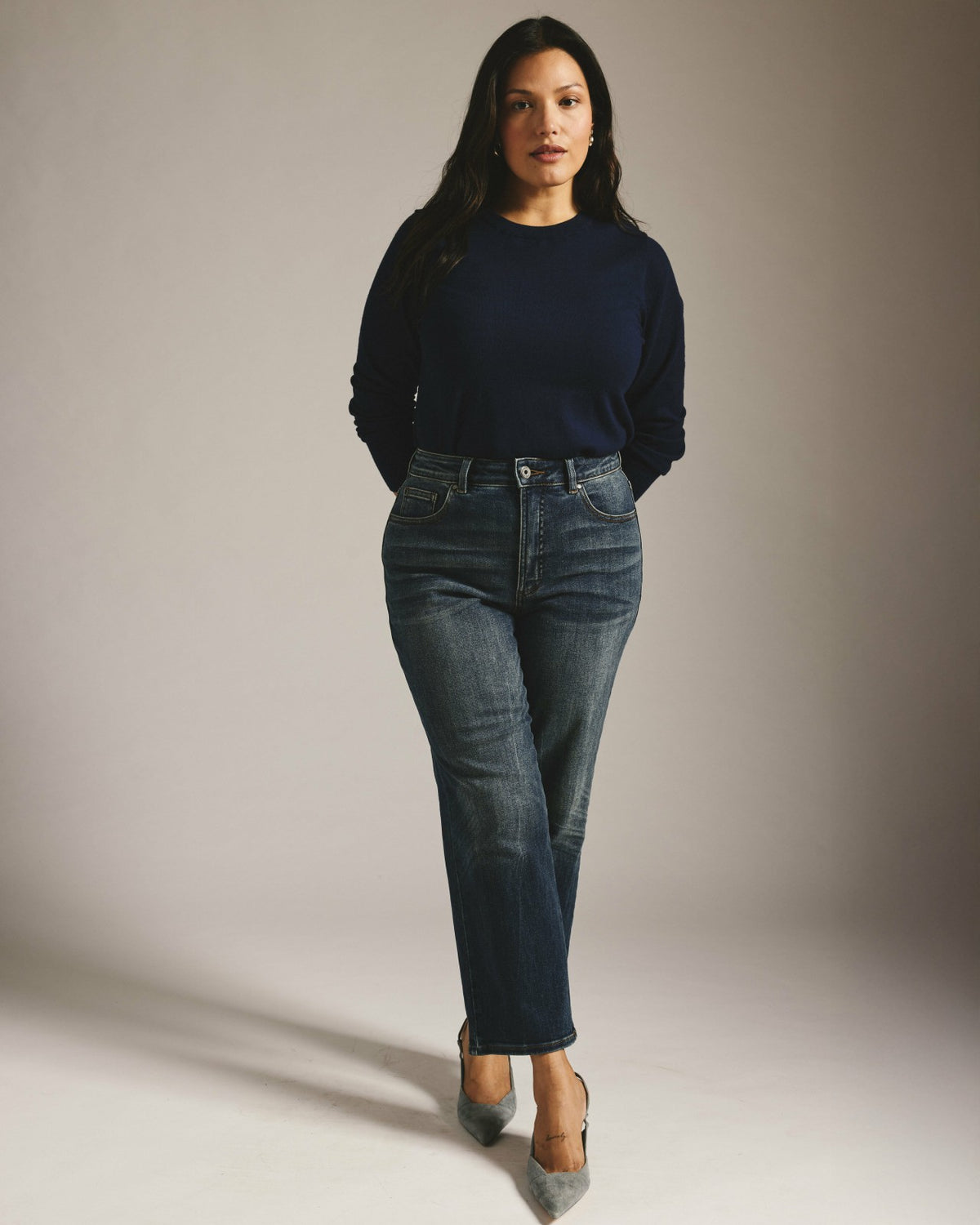 Donna High Rise Curve Straight Leg Jeans 27 Inch - Field of Dreams Ind | Universal Standard