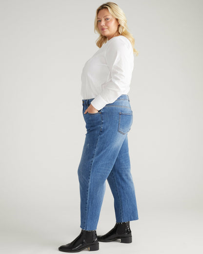 Etta High Rise Straight Leg Jeans 28 Inch - Camden Blue | Universal Standard