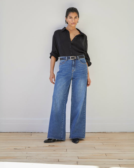 Roxy Relaxed Bootcut Jeans - Anzio Blue | Universal Standard