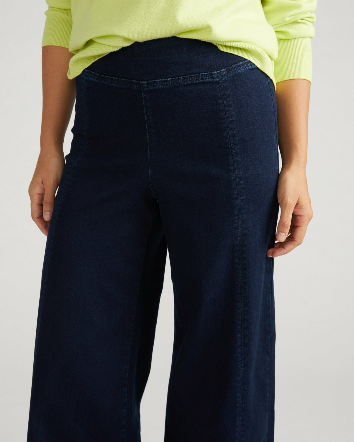 Olivia Pintuck Wide Leg Jeans - Dark Indigo | Universal Standard