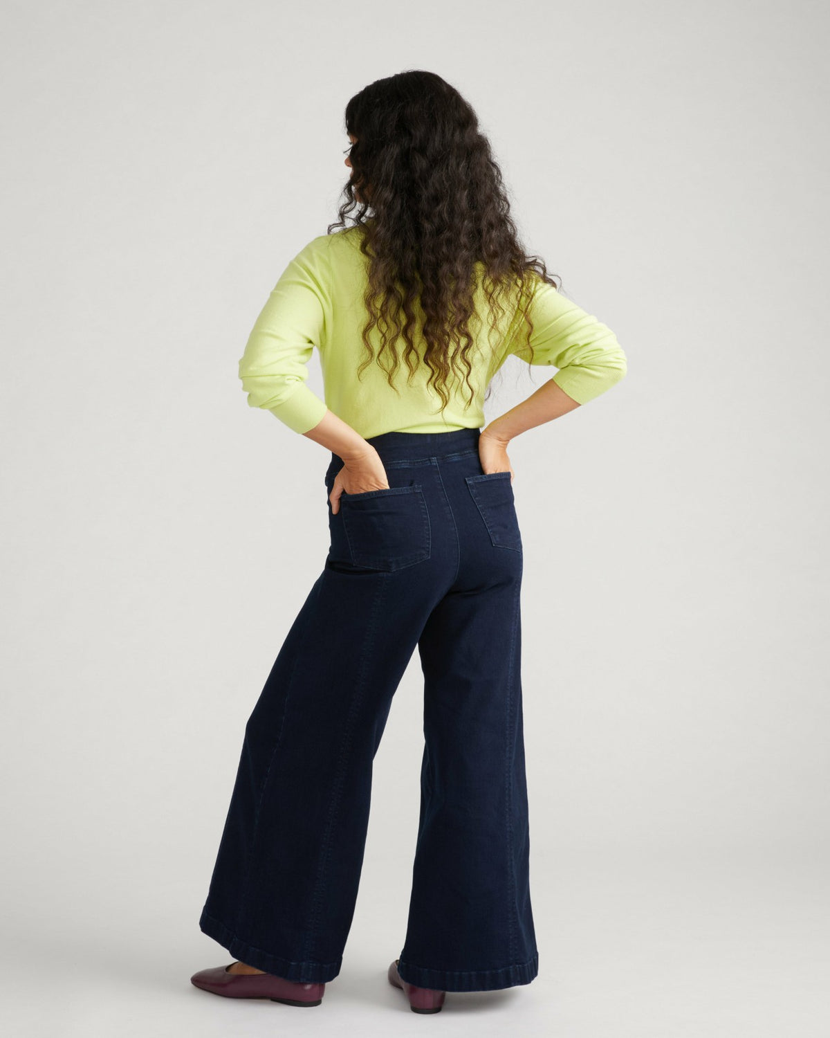 Olivia Pintuck Wide Leg Jeans - Dark Indigo | Universal Standard