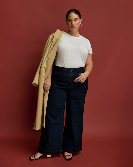 Charlie High Rise Sailor Jeans - Dark Indigo | Universal Standard