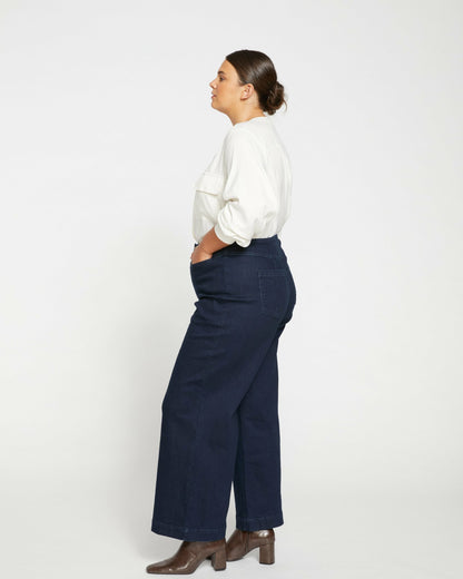 Charlie High Rise Sailor Jeans - Dark Indigo | Universal Standard