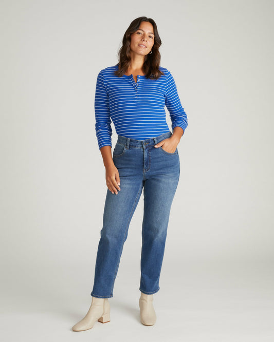 Seine High Rise Straight Leg Jean 29 Inch - Anzio Blue | Universal Standard