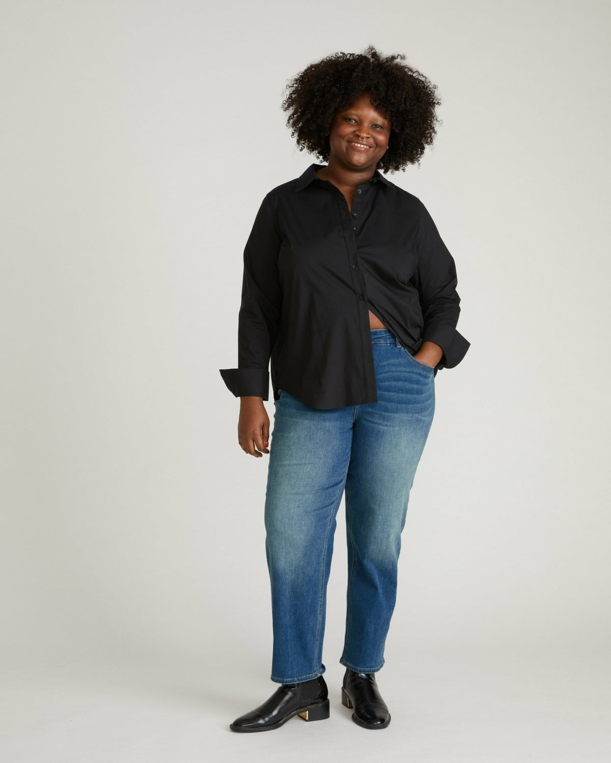 Seine High Rise Straight Leg Jean 29 Inch - Washed Vintage Indigo | Universal Standard