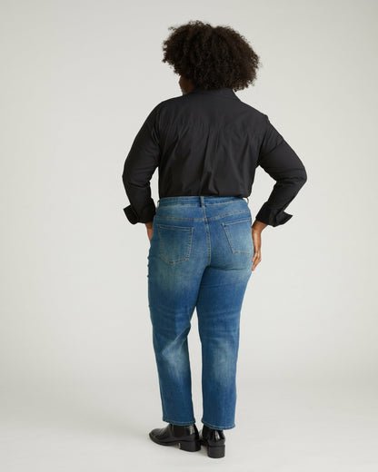 Seine High Rise Straight Leg Jean 29 Inch - Washed Vintage Indigo | Universal Standard