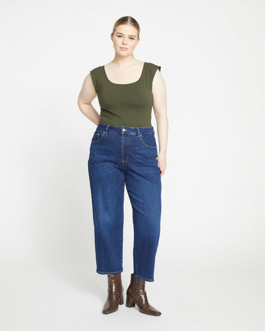 Donna High Rise Curve Straight Leg Jeans 27 Inch - Stonewash Indigo | Universal Standard