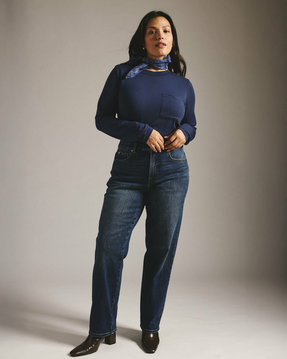 Etta High Rise Straight Leg Jeans 31 Inch - Saint Lawrence Blue | Universal Standard