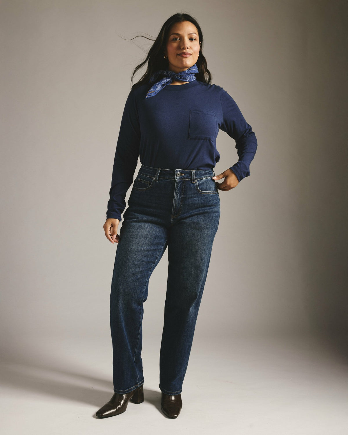 Etta High Rise Straight Leg Jeans 31 Inch - Saint Lawrence Blue | Universal Standard