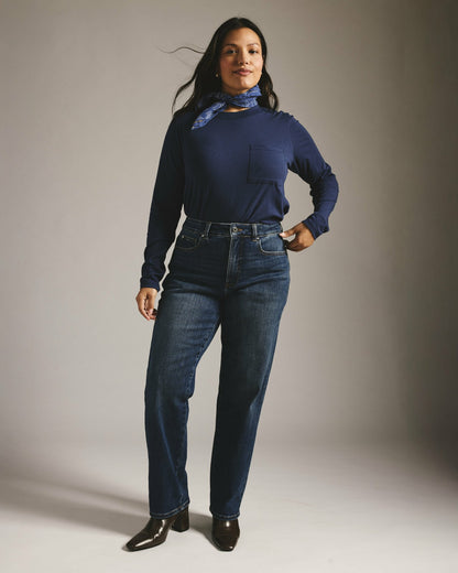 Etta High Rise Straight Leg Jeans 31 Inch - Saint Lawrence Blue | Universal Standard