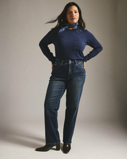 Etta High Rise Straight Leg Jeans 31 Inch - Saint Lawrence Blue | Universal Standard