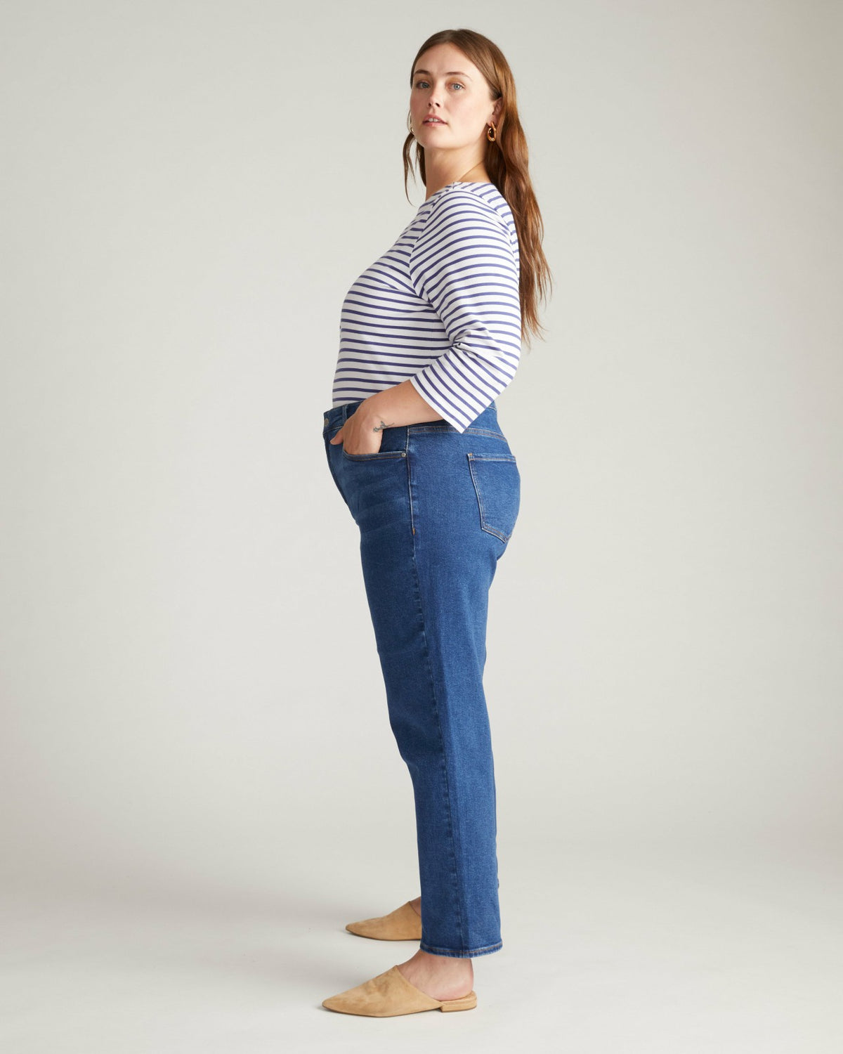 Etta High Rise Straight Leg Jeans 31 Inch - Aged Indigo | Universal Standard