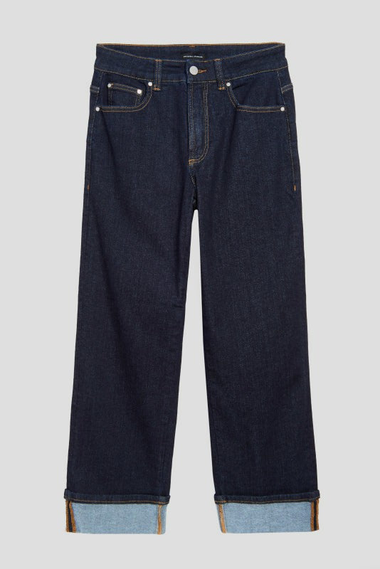 Stevie High Rise Cuffed Straight Leg Jeans - Vintage Indigo Selvedge | Universal Standard
