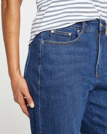 Donna High Rise Curve Straight Leg Jeans 32 Inch - Stonewash Indigo | Universal Standard