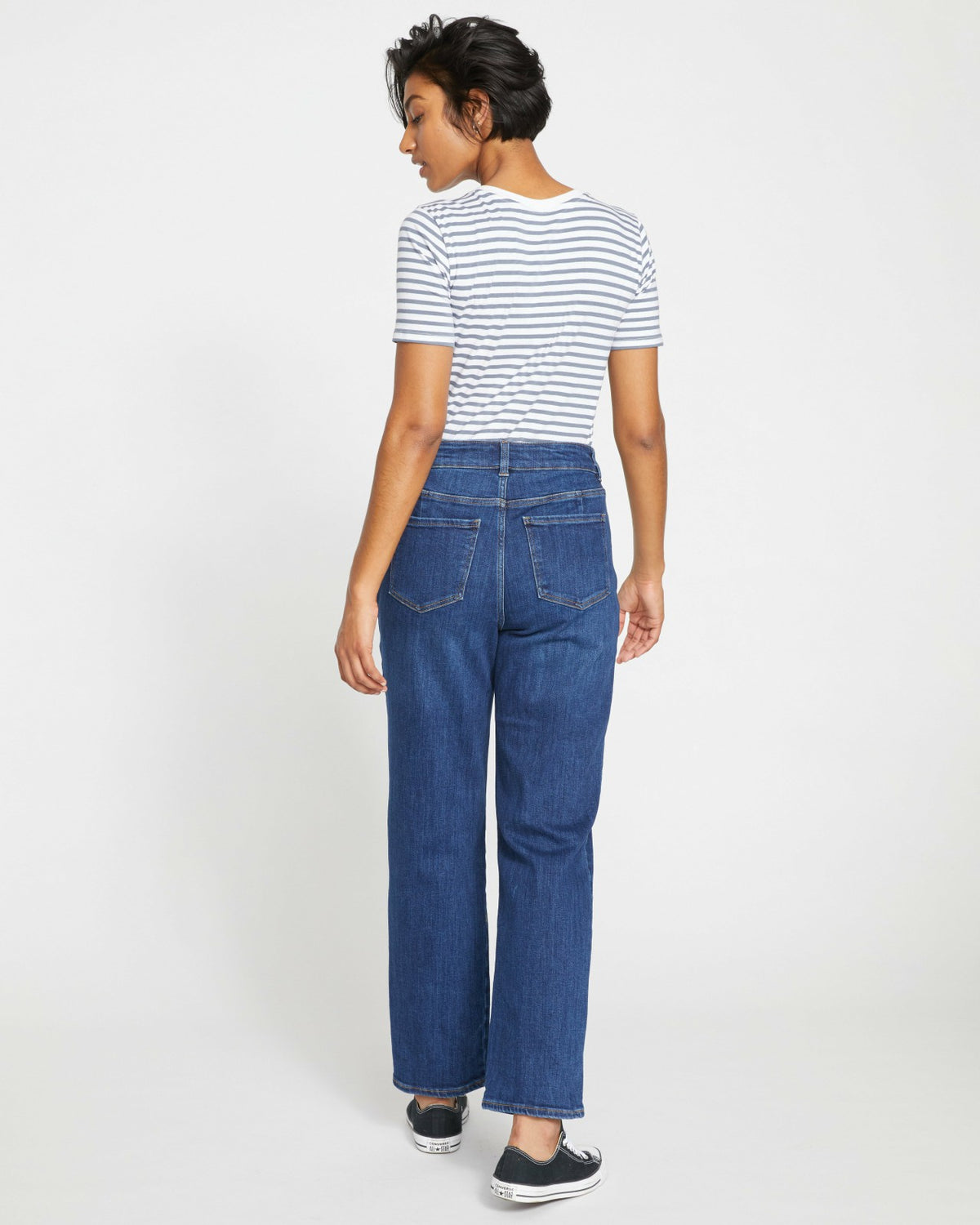 Donna High Rise Curve Straight Leg Jeans 32 Inch - Stonewash Indigo | Universal Standard
