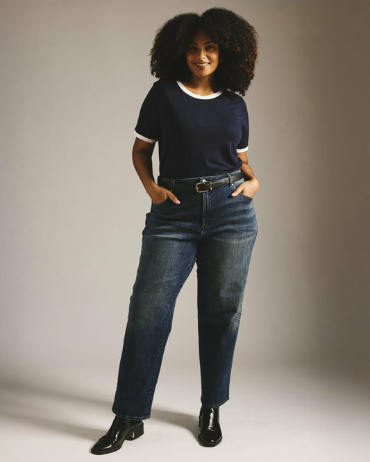 Donna High Rise Curve Straight Leg Jeans 32 Inch - Field of Dreams Ind | Universal Standard