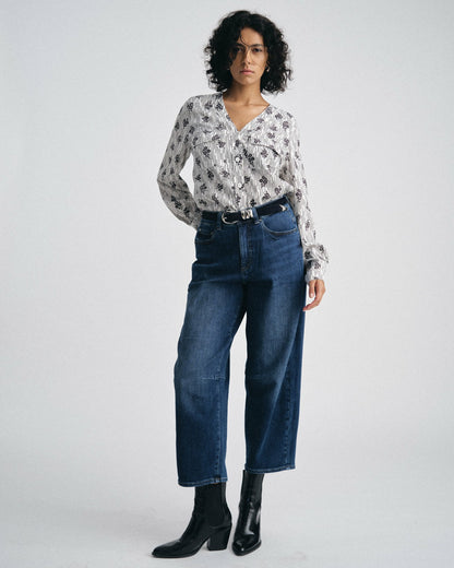 Dakota Cropped Barrel Leg Jeans - Naval Blue Wash | Universal Standard