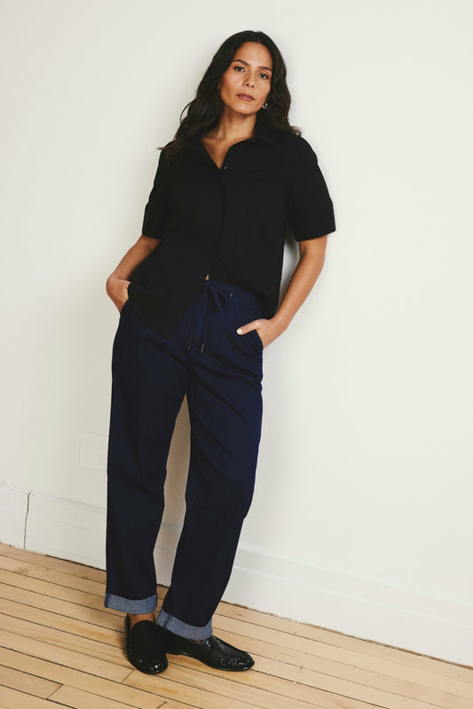 ComfortDenim Drawstring Jeans - Dark Indigo | Universal Standard