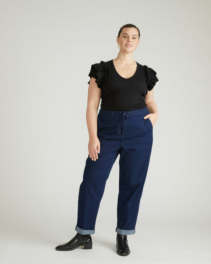 ComfortDenim Drawstring Jeans - Dark Indigo | Universal Standard