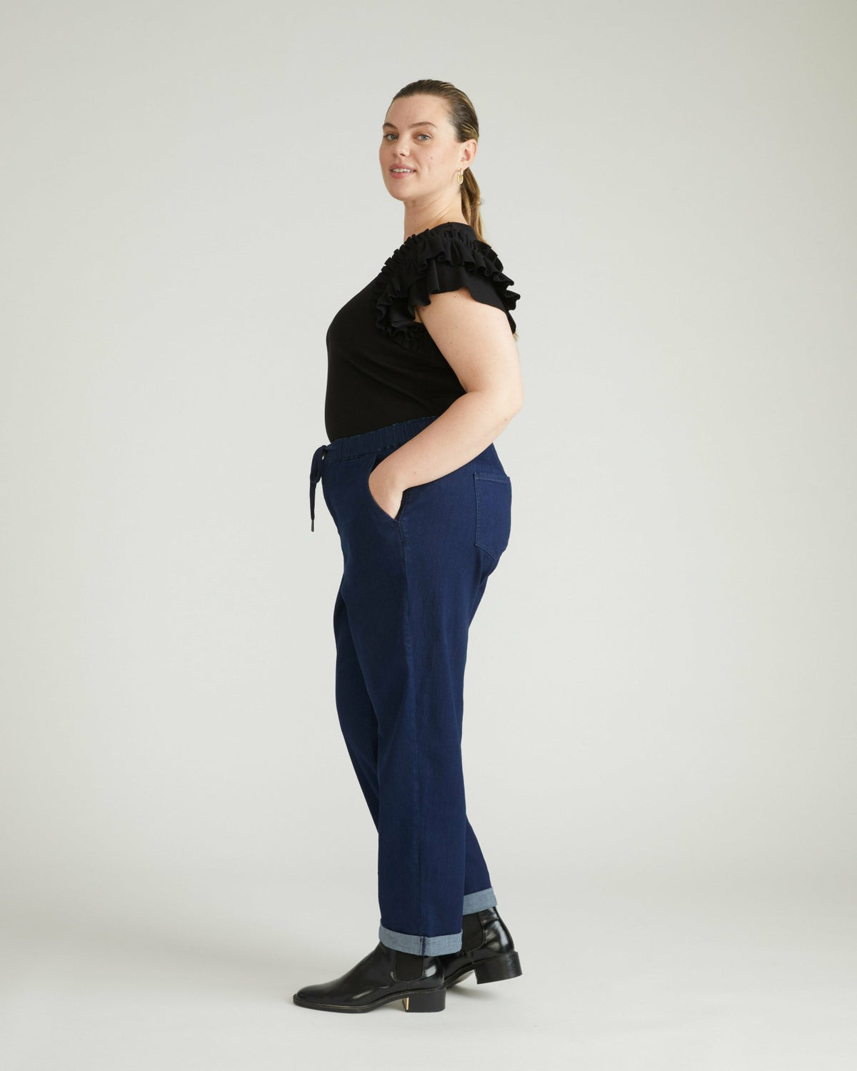 ComfortDenim Drawstring Jeans - Dark Indigo | Universal Standard