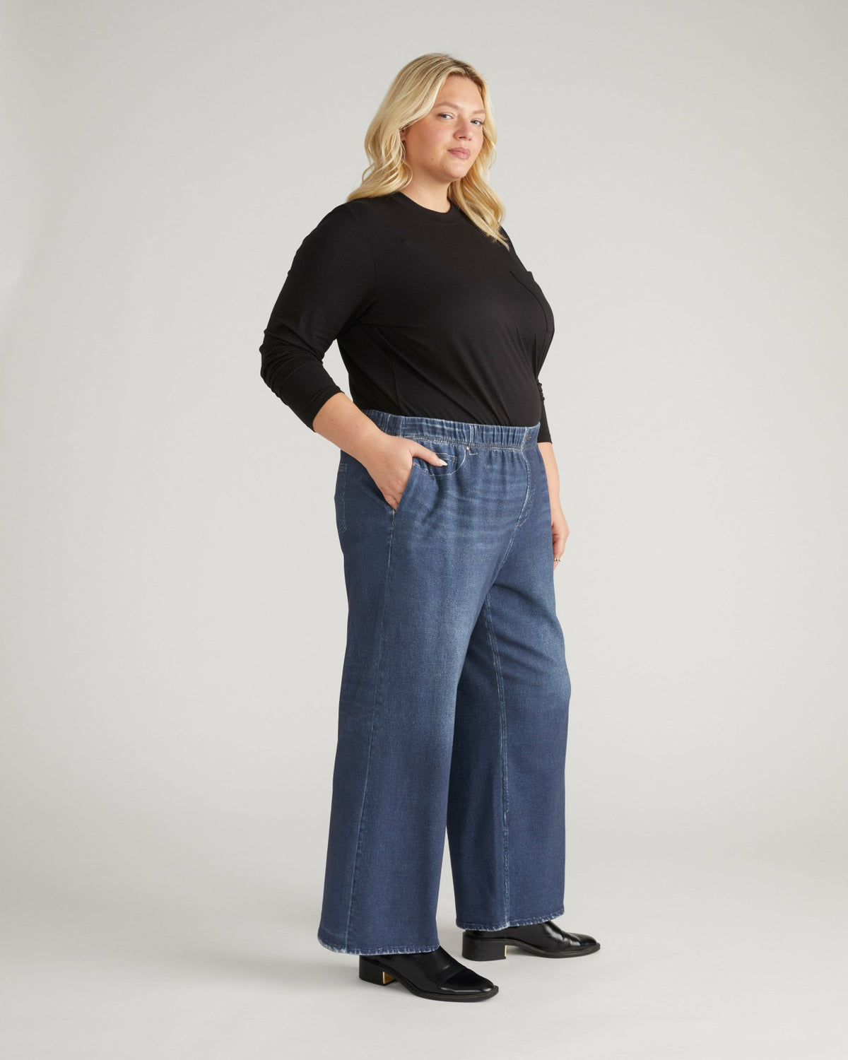 Wide Leg Sweatpant Jeans - Blue Mirage | Universal Standard