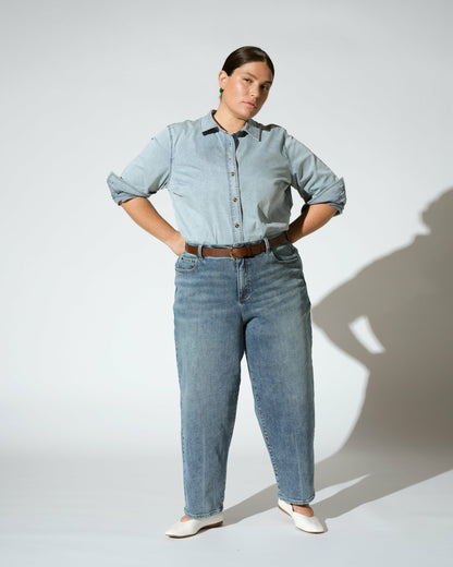 Lou High Rise Barrel Leg Jeans - Rizzo Blue | Universal Standard