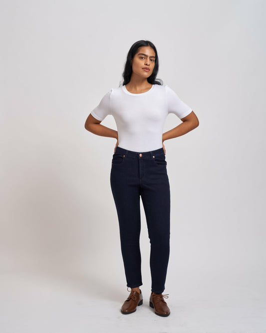 Seine Mid Rise Skinny Jeans 27 Inch - Dark Indigo | Universal Standard