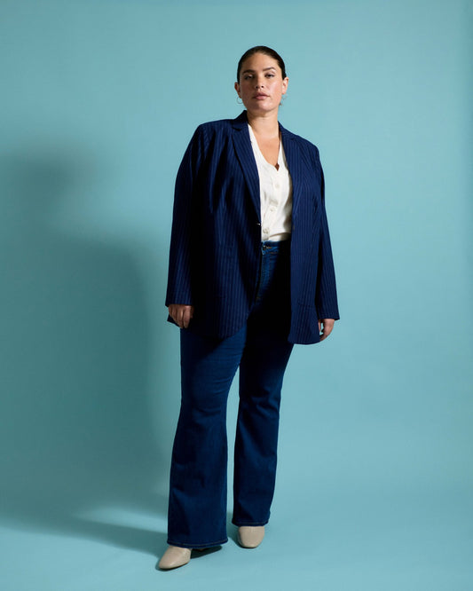 Farrah High Rise Flared Jeans - Pure Blue | Universal Standard