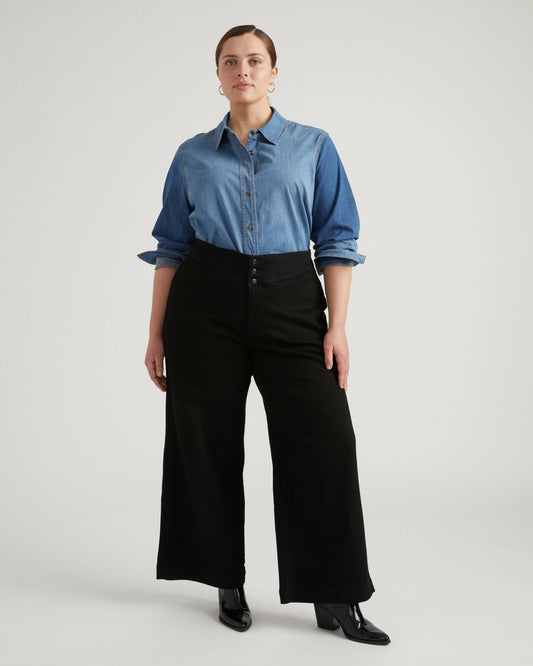 Charlie High Rise Sailor Jeans - Jet Black | Universal Standard