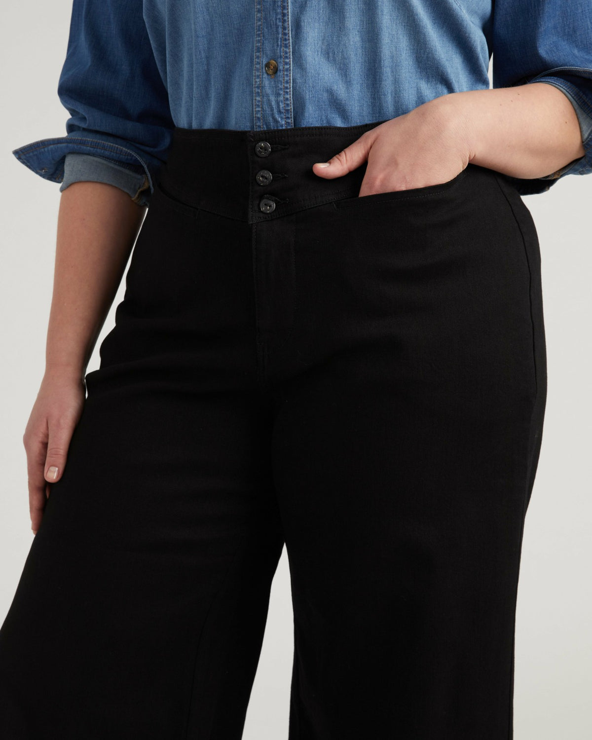 Charlie High Rise Sailor Jeans - Jet Black | Universal Standard