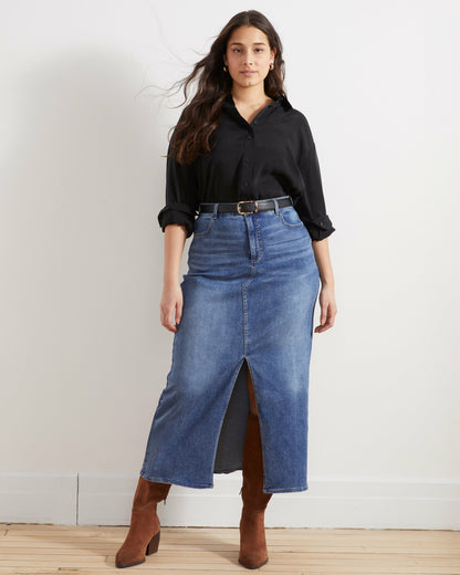 ComfortDenim Maxi Skirt - Western Blue Wash | Universal Standard
