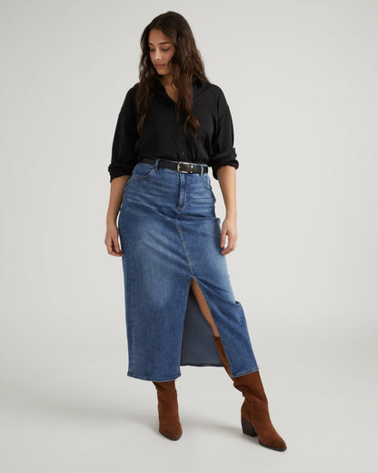 ComfortDenim Maxi Skirt - Western Blue Wash | Universal Standard