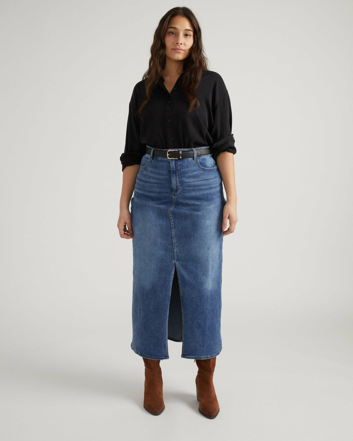ComfortDenim Maxi Skirt - Western Blue Wash | Universal Standard