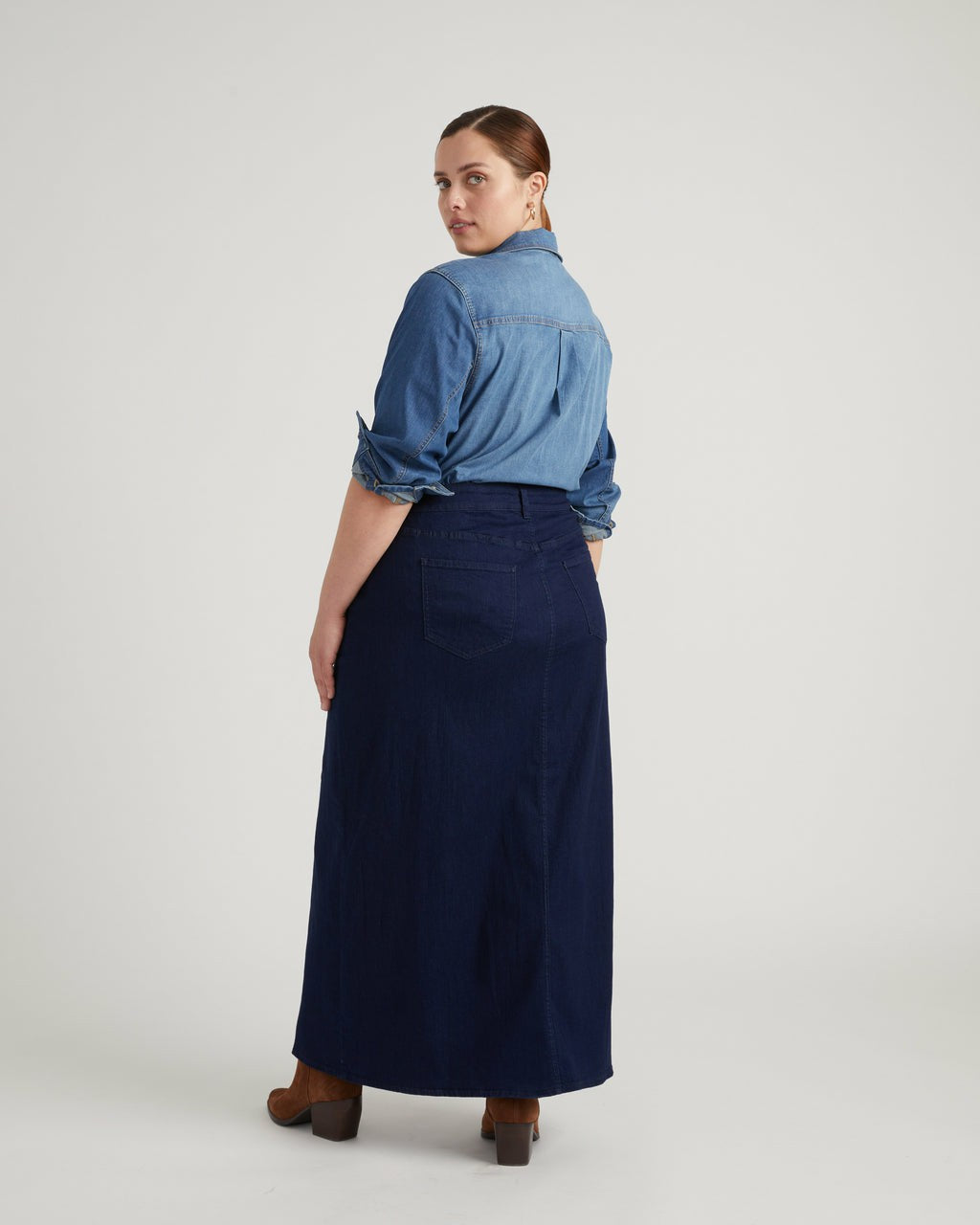 ComfortDenim Maxi Skirt - Dark Indigo | Universal Standard