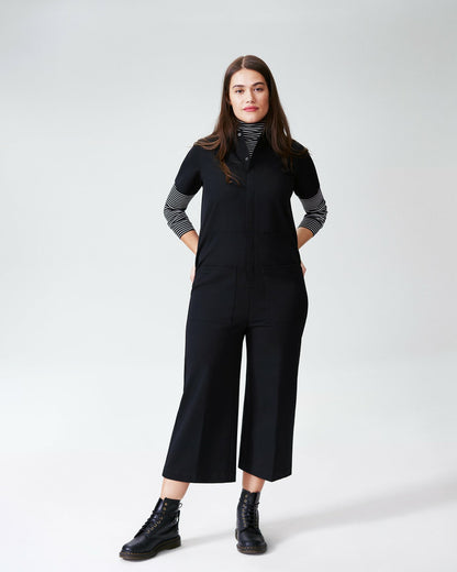 Kate Stretch Cotton Twill Jumpsuit - Black | Universal Standard