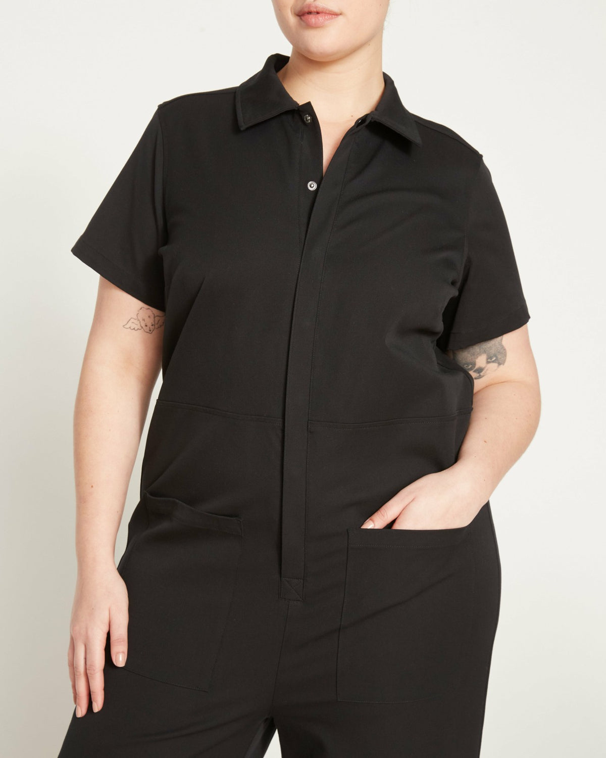Kate Stretch Cotton Twill Jumpsuit - Black | Universal Standard