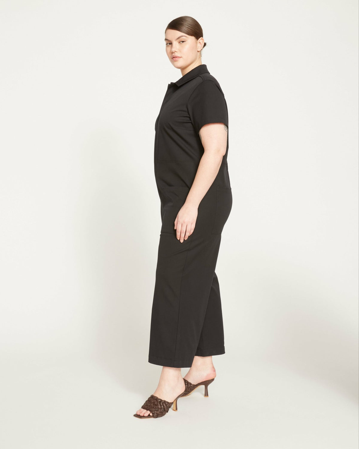 Kate Stretch Cotton Twill Jumpsuit - Black | Universal Standard