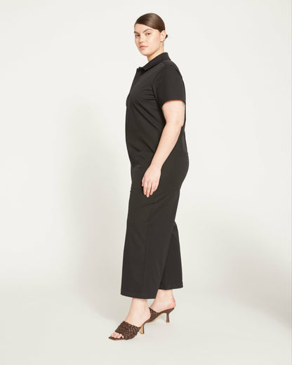 Kate Stretch Cotton Twill Jumpsuit - Black | Universal Standard